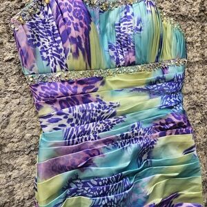 Mori Lee Prom Dress Mermaid Floor Length Corset Back Beaded Formal Gown Size 5/6